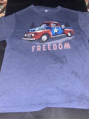 Freedom Vintage Truck Graphic Tee - Blue